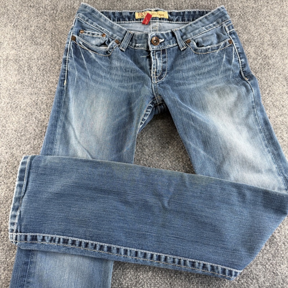 BKE Stella Skinny Jeans Womens 27x33.5 Medium Wash Distressed‎ Studded BK18131L